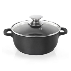 Garnek z pokrywką granitowy czarny 16 cm 1,4 l GRANDE