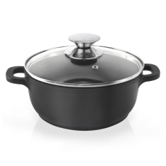 Garnek z pokrywką granitowy czarny 20 cm 2,3 l GRANDE