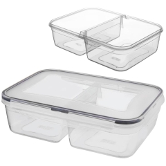 Pojemnik na żywność dzielony z uszczelką szczelny z 2 przegródkami lunchbox 2 l