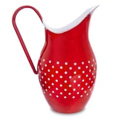 Dzbanek emaliowany czerwony grochy 2,5 l