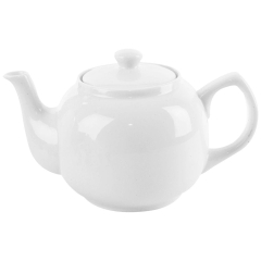 Dzbanek porcelanowy z uchwytem do kawy herbaty ziół biały 1,7 l