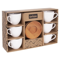 Filiżanka ze spodkiem porcelanowa WHITELINE 100 ml 6 szt.