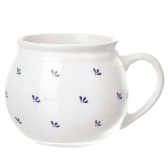 Kubek z uchem ceramiczny biały MODROBILA 190 ml