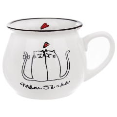 Kubek z uchwytem ceramiczny kotki 300 ml