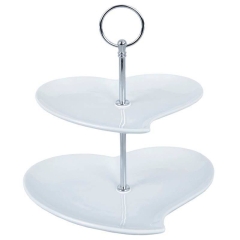 Patera porcelanowa biała dwupoziomowa 21 cm