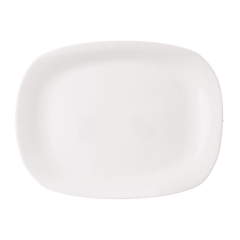 Półmisek szklany biały prostokątny talerz patera szklana 28x21 cm