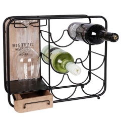 Stojak metalowy na butelki wino z uchwytem 21x18x49 cm