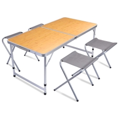 Stół turystyczny składany z krzesłami 5 el.