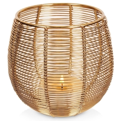 Świecznik na świeczkę tealight metalowy złoty 13x12 cm