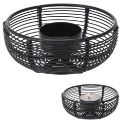 Świecznik na tealight metalowy podstawka pod świeczkę podstawa na świeczki czarny loft