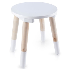 Taboret dziecięcy drewniany biały 24x26 cm