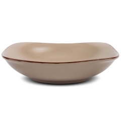 Talerz ceramiczny kwadratowy obiadowy głęboki na zupę BROWN SUGAR 23 cm