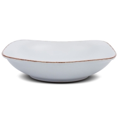 Talerz ceramiczny kwadratowy obiadowy głęboki na zupę WHITE SUGAR 23 cm
