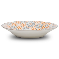 Talerz obiadowy głęboki porcelanowy MAIOLICA ORANGE 650 ml | 23 cm