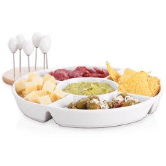 Talerz okrągły porcelanowy do przekąsek przystawek zestaw 25 cm