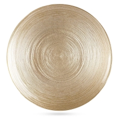 Talerz talerzyk okrągły deserowy płaski płytki szklany złoty 21 cm OZDOBNY