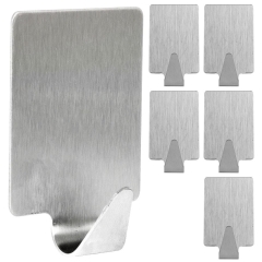 Wieszak samoprzylepny na ręcznik ścierkę / haczyk stalowy prostokątny 6 szt.