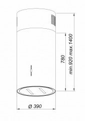 Okap kuchenny LANILIA Wereniso Isola 39.1 Wine Copper