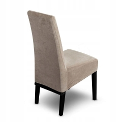 Pokrowiec krzesło uniwersalny beżowy welwetowy elastyczny dekoracja salonu