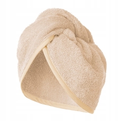 TURBAN DO WŁOSÓW RĘCZNIK NA GŁOWĘ BAWEŁNA FROTTE BEŻ WRAP DO SUSZENIA