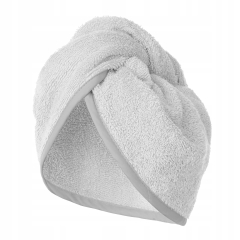 TURBAN DO WŁOSÓW RĘCZNIK NA GŁOWĘ BAWEŁNA FROTTE SZARY DO SUSZENIA CHŁONNY