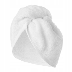 TURBAN WRAP DO WŁOSÓW RĘCZNIK NA GŁOWĘ BAWEŁNA FROTTE BIAŁY DO SUSZENIA