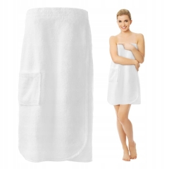 RĘCZNIK KĄPIELOWY FROTTE DO SAUNY PAREO DAMSKIE L/XL BAWEŁNA SPA BASEN BIAŁ