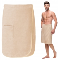 KILT RĘCZNIK KĄPIELOWY MĘSKI DO SAUNY S/M BAWEŁNA FROTTE SPA BASEN BEŻ