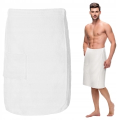 KILT RĘCZNIK KĄPIELOWY MĘSKI DO SAUNY S/M BAWEŁNA FROTTE SPA BASEN BIAŁY