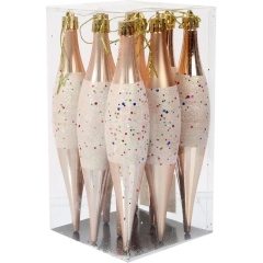 Bombki plastikowe 15cm sople dekorowane