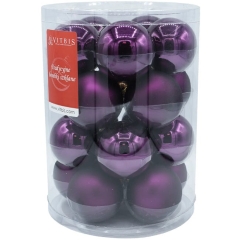Bombki szklane 3cm 20szt. fioletowe gładkie