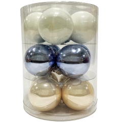 Bombki szklane 4cm 12szt. różne kolory gładkie