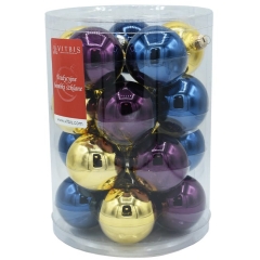 Bombki szklane 6cm 20 szt. różne kolory mix