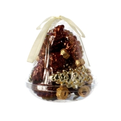 Bombki szklane 8cm 11szt. dekorowane szyszki