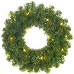 Wianek świąteczny śr.45cm na baterie LED zielony