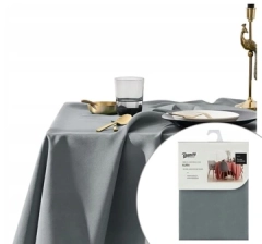 OBRUS PLAMOODPORNY AURA SZARY CIEMNY 140x260 kuchenny ogrodowy na piknik