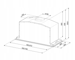 Okap do zabudowy 52cm 680m³/h 3 prędkości Auto-Vent LED Smeg KICGR70X