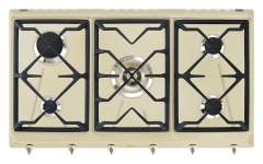 Płyta gazowa 88,5cm 5 palników żeliwne ruszty Smeg SRV896POGH