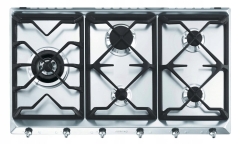 Płyta gazowa 90cm 5 palników żeliwne ruszty Smeg SE97GXBE5