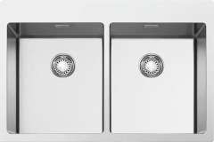 Zlewozmywak wpuszczany w blat 75cm 2 komory Smeg VR12S3434RS