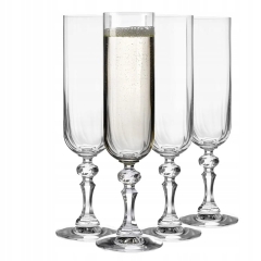 Kieliszki do szampana Paris KROSNO 4szt 220ml eleganckie na tłoczonej nodze