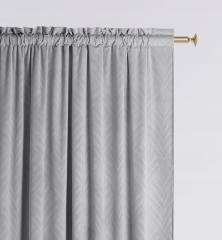 Zasłona gotowa welurowa velvet na taśmie żabki Leafly 140x260 gruba szara