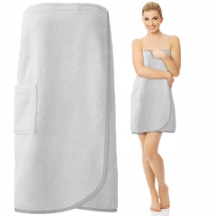 RĘCZNIK KĄPIELOWY FROTTE DO SAUNY PAREO DAMSKIE L/XL BAWEŁNA SPA BASEN SZAR