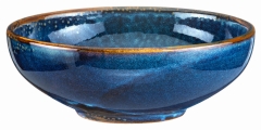 Porcelanowa Misa Deep Blue Verlo Miska Rdzawy Rant Ozdoba Dekoracja 800 ml