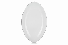 Talerz owalny Equinoxe biały 35x22 cm