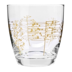 Szklanki DECO Złote drzewa KROSNO 2x370ml do wody napojów drinków ozdobne