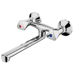 Bateria umywalkowa chrom dwuuchwytowa naścienna