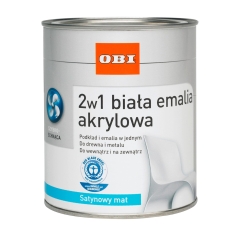 Emalia akrylowa 2w1 satynowy mat biała 375 ml