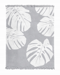 Koc Narzuta Kapa z Frędzlami Monstera 150X200 Gruby