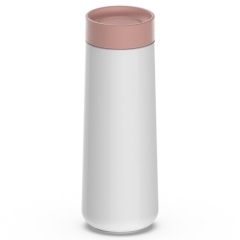 Kubek podróżny 350ml. biel/róż, Travel
